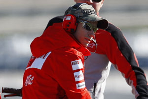 Casey watches on at the Jerez test