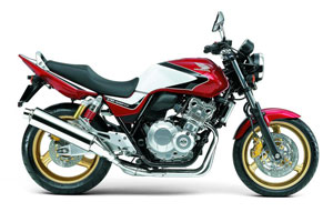 Honda CB400 in red and white