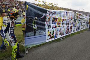 Rossi celebrates victory #100 at Assen last Saturday