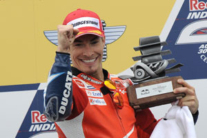 Hayden will be back with Ducati in 2010 after his Indy podium
