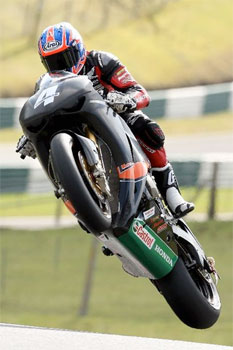 Brookes jumps the infamous crest at Cadwell Park. Image: Tim Keeton.