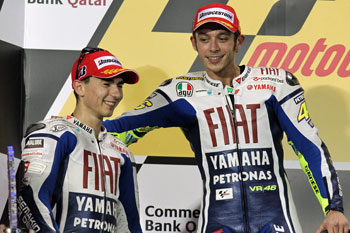 Lorenzo and Rossi took a 1-2 finish for Fiat Yamaha at Losail.