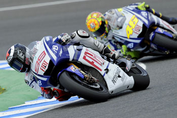 The race is on between Jorge Lorenzo and Valentino Rossi for MotoGP 2010.