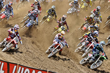 Australia's Chad Reed holeshotted moto one to take the first win of the season. Image: racerxonline.com