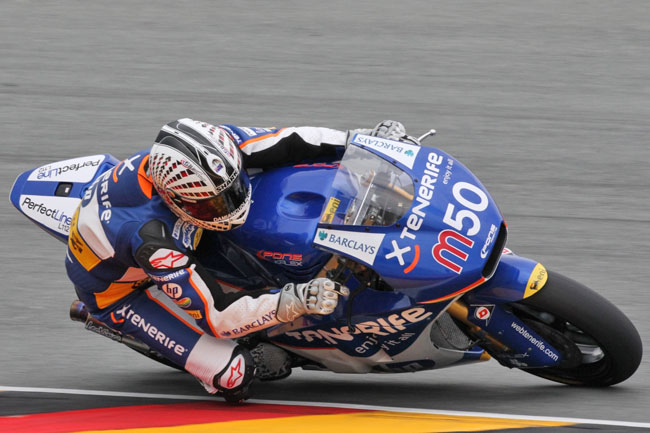 Aussie Damian Cudlin starred in his Moto2 debut at the Sachsenring, running as high as fourth before finishing seventh.