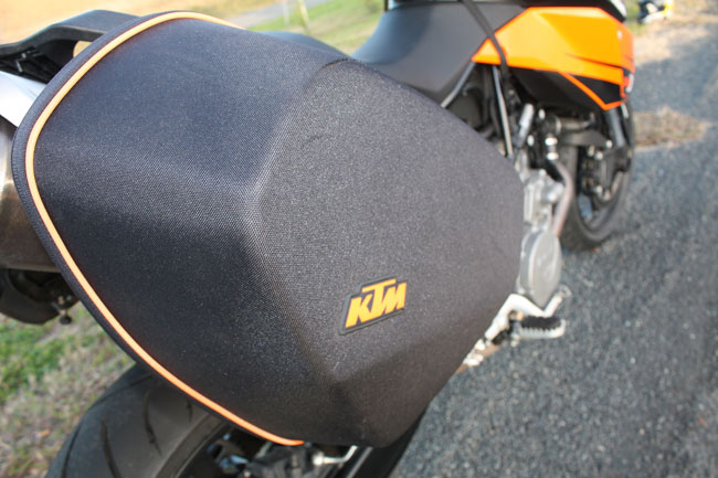 They may be an extra from the KTM Power Part catalogue, but the panniers are a must if you're planning on clocking big kays.