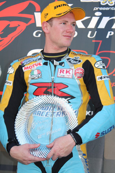 Suzuki's Josh Waters crashed in testing at Willow Springs overnight.