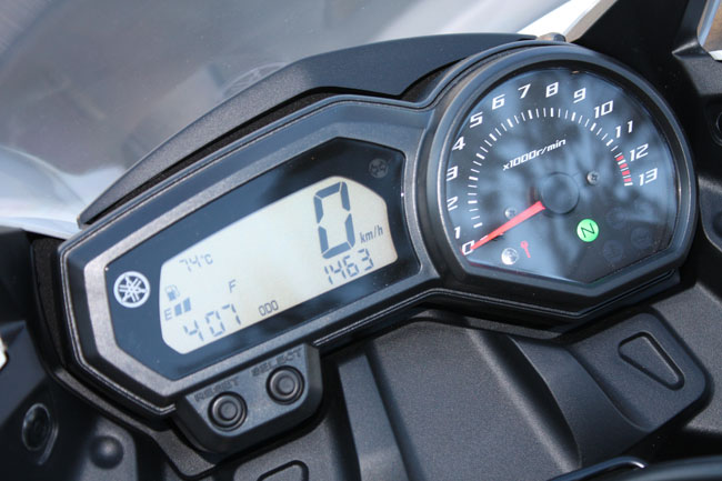 The FZ1-inspired instrument panel.