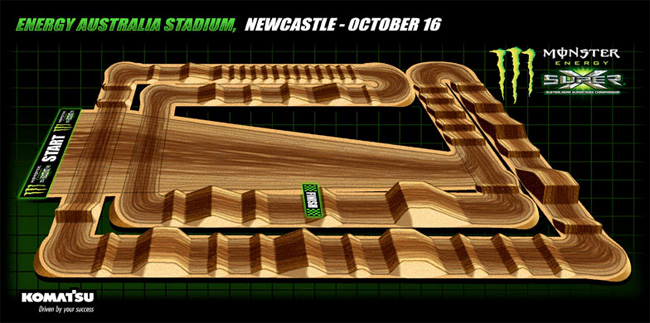 Here's a sneak peak at the Newcastle Super X track map that will kick off the season in October, but you can see the rest at www.superx.com.au.