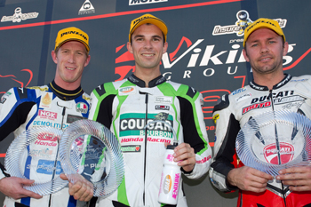 Bryan Staring (centre) won from Jamie Stauffer (right) and Wayne Maxwell (left) in Queensland today.
