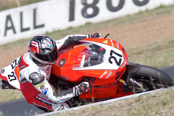 Ducati's Jamie Stauffer raced to a pair of podium results in Queensland last weekend.