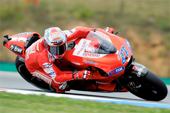 Aussie Casey Stoner was only seventh fastest in FP1 at Brno overnight.