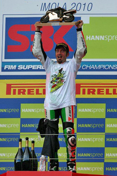 Max Biaggi won Italy's first ever World Superbike title at Imola on Sunday.