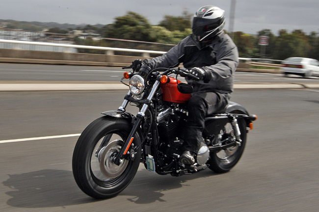 A 1200cc engine and phenomenal handling highlight the Forty-Eight on the road.