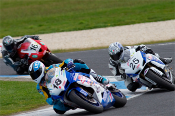 Herfoss won the first Supersport race ahead of Brodie Waters and Casella.