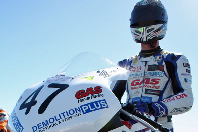 Demolition Plus GAS Honda Racing's Wayne Maxwell made a quick trip to the UK following the Queensland ASBK round.
