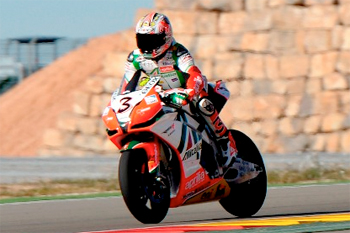 World champion Max Biaggi was second fastest on day two at Motorland Aragon.