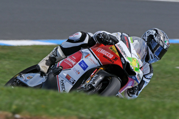 Australia's Wayne Maxwell has taken a third row grid position for the Moto2 Grand Prix at Phillip Island.