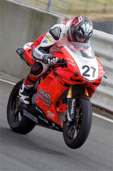 Ducati Motologic's Jamie Stauffer was fastest on Friday in Tasmania. Image: TBG Sport/Andrew Gosling.