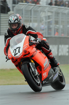 Stauffer finished fourth overall at Symmons Plains to round out season 2010 with Ducati. Image: Keith Muir.