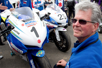 Team Suzuki's Phil Tainton is proud of the team's new Supersport champion Troy Herfoss. Image: TBG Sport/Andrew Gosling.