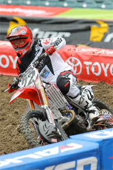 Dual champion Chad Reed was fifth in his debut as owner/rider of TwoTwo Motorsports at A1. Image: SupercrossOnline.com.